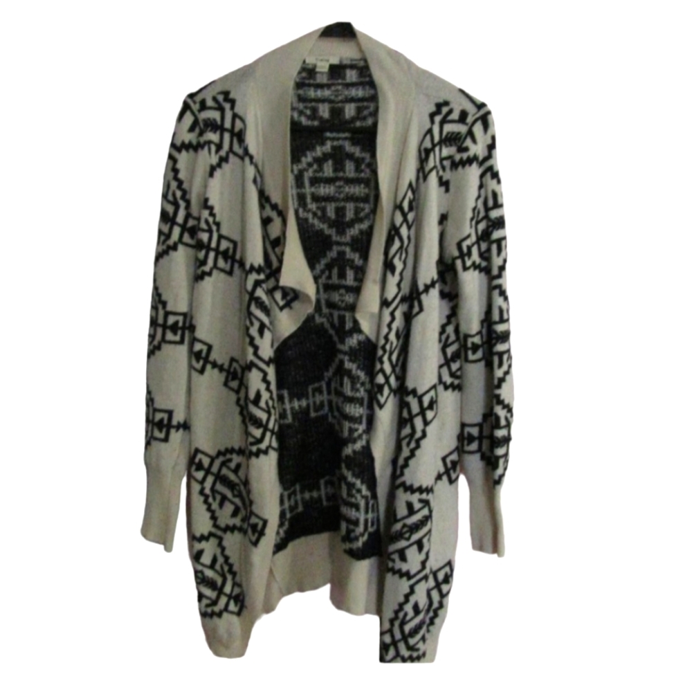 Timing Long Warm Tribal Print Cardigan
